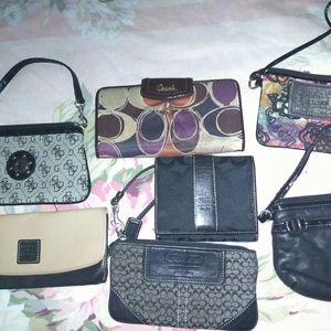 Different brand wallet and wristlets